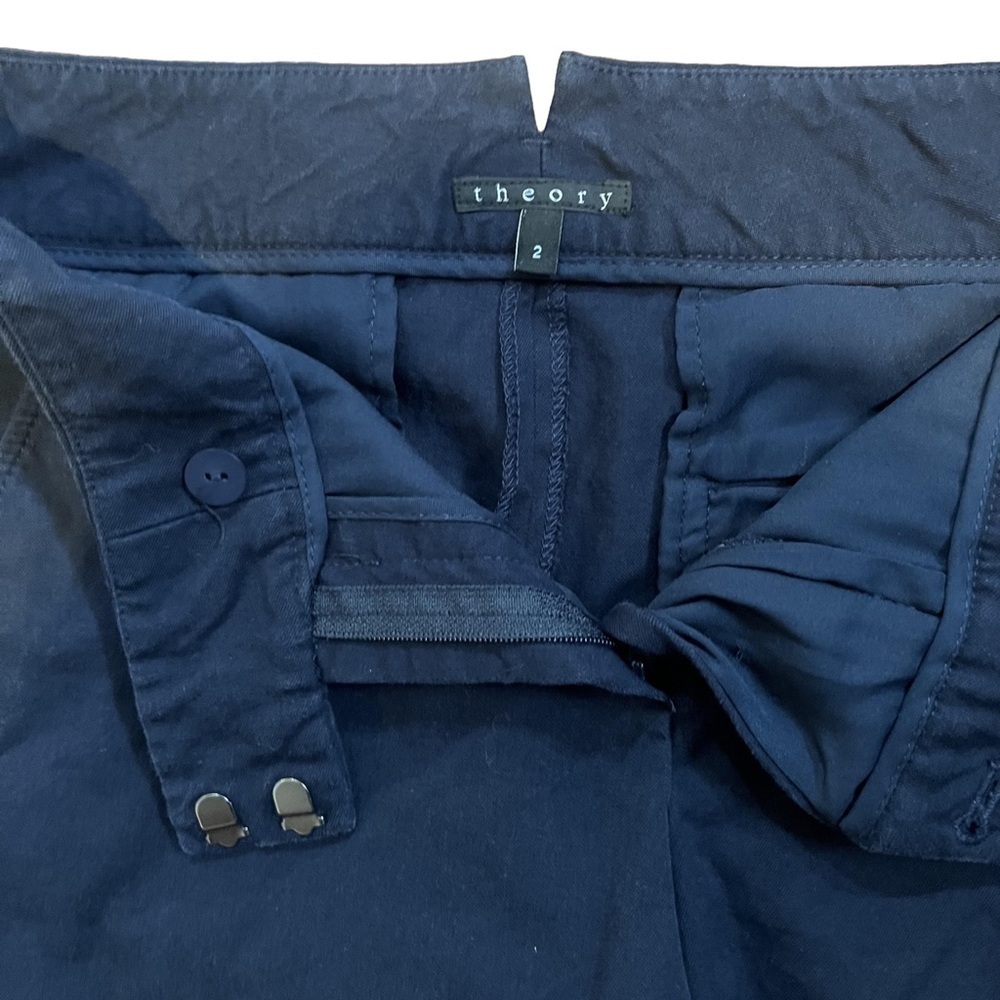 Theory Navy mini trouser shorts size 2 - Picture 3 of 4